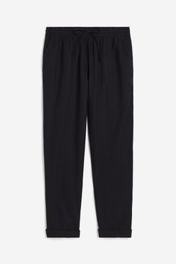 H&M - Women Black Linen-Blend Joggers