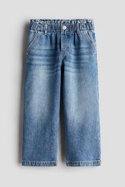 H&M - Girls Blue Wide Leg Paper Bag Jeans