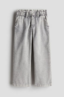H&M - Girls Grey Wide Leg Paper Bag Jeans