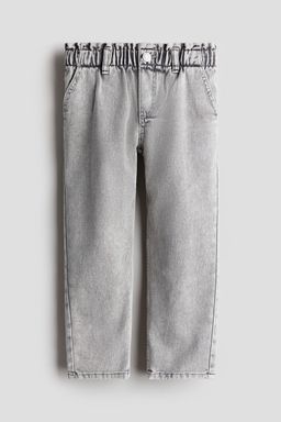H&M - Girls Grey Relaxed Paper Bag Jeans