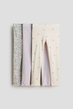 H&M - Girls 3-Pack Ribbed Cotton Leggings