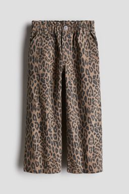H&M - Girls Beige Patterned Wide Leg Jeans
