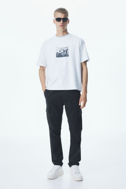 H&M - Men Grey Slim Fit Cargo Trousers