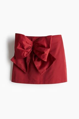 H&M - Women Red Bow-Front Mini Skirt