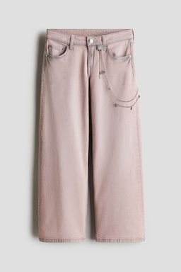 H&M - Girls Pink Relaxed Wide Leg Jeans
