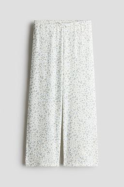 H&M - Girls White Textured Jersey Trousers