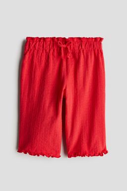 H&M - Girls Red Textured Cotton Trousers