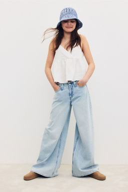 H&M - Girls Blue Wide-Leg Jeans