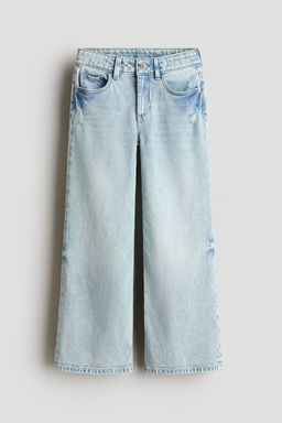 H&M - Girls Blue Baggy Fit Bootcut Leg Jeans