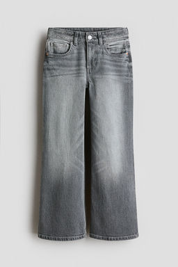 H&M - Girls Grey Baggy Fit Bootcut Leg Jeans