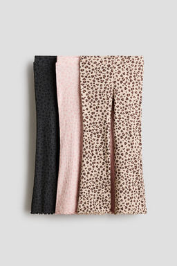H&M - Girls 3-Pack Ribbed Cotton Leggings