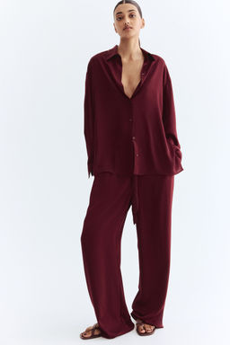 H&M - Women Red Wide Trousers