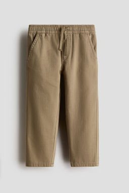 H&M - Boys Beige Cotton Twill Trousers