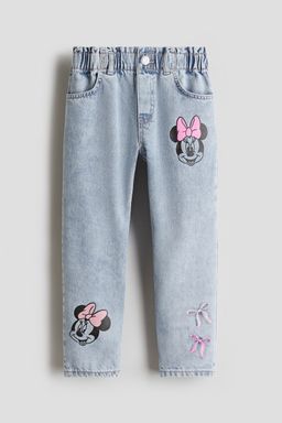 H&M - Girls Blue Loose Fit Tapered Jeans