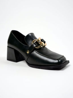 Theater - Women Harrison Dark Horse Black Heel Loafers