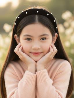 Ribbon Candy - Girls Black Embellished/Sequined Velvet Hairband