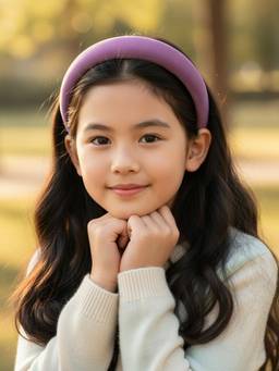 Ribbon Candy - Girls Purple Solid/Plain Velvet Hairband