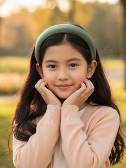 Ribbon Candy - Girls Olive Solid/Plain Velvet Hairband