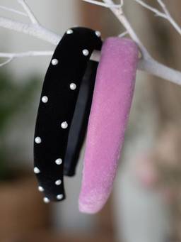 Ribbon Candy - Girls Multi-Color Embellished/Sequined Velvet Hairband (Pack of 2)