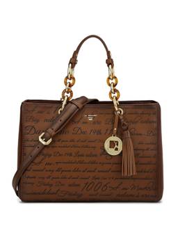 Da Milano - Genuine Leather Brown Shoulder Bag with Detachable Strap