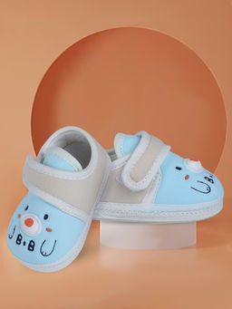 Baby Moo - Smiling Bear Soft Sole Anti-Slip Ballerinas - Blue