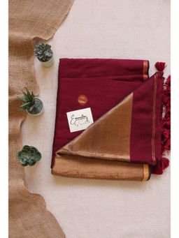 Eternity by Sakshi - Maroon Polka Saree with Unstitched Blouse