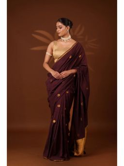 Eternity by Sakshi - Coke Polka Saree with Unstitched Blouse