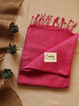 Eternity by Sakshi - Gulaabi Stripes Linen Saree with Unstitched Blouse