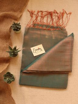 Eternity by Sakshi - Sage Metallic Saree with Unstitched Blouse