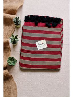 Eternity by Sakshi - Red Grey Silsila Saree Without Blouse