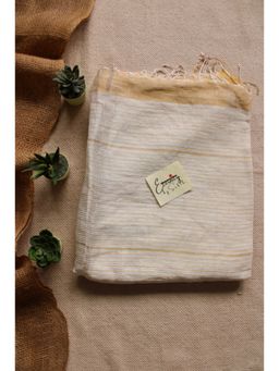 Eternity by Sakshi - Vanilla Stripes Linen Saree with Unstitched Blouse