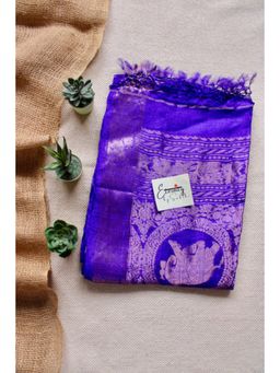 Eternity by Sakshi - Exclusive Blue Tussar Silk Saree with Unstitched Blouse