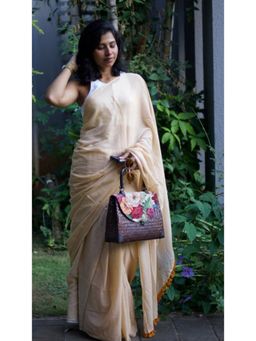 Eternity by Sakshi - Badam Kulfi Breezy Saree Without Blouse