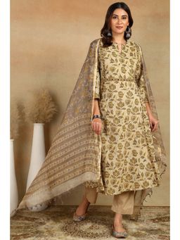 TAHILIYA - Brown Kota Doria Dupatta