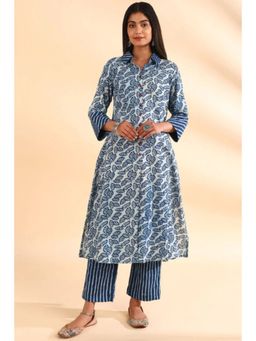 TAHILIYA - Indigo Collar Neck Kurta