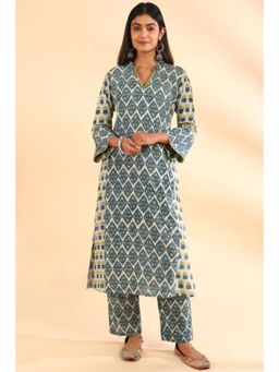 TAHILIYA - Blue Printed Straight Kurta