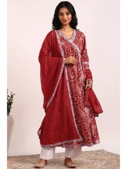 TAHILIYA - Red Kota Doria Dupatta