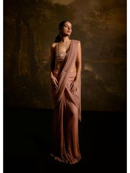 Saanjh by Lea - Aazina Blush Pink Pre-Stitched Saree