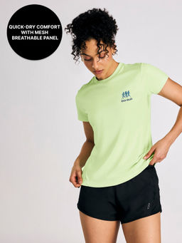 Kica - Women Quick-Dry Running Tee With Mesh Breathe Panels