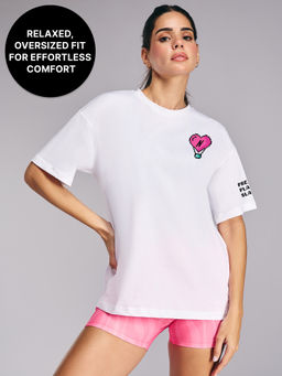 Kica - Cotton Oversized Printed Graphic Tshirt -KIC019 NL WHITE