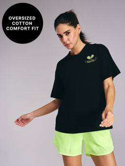 Kica - Cotton Oversized Printed Graphic Tshirt -KIC020 Black Pickle