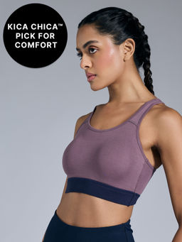 Kica - Cotton Slip-On Sports Bra with Removable Pads KIC104 Tulipwood