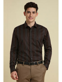 Allen Solly - Men Brown Slim Fit Stripes Full Sleeves Shirt
