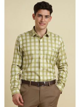 Allen Solly - Men Olive Slim Fit Checks Full Sleeves Shirt