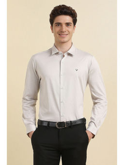 Allen Solly - Men Grey Slim Fit Print Full Sleeves Shirt