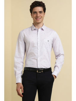 Allen Solly - Men Off White Slim Fit Print Full Sleeves Shirt
