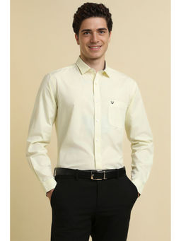 Allen Solly - Men Yellow Slim Fit Solid Full Sleeves Shirt