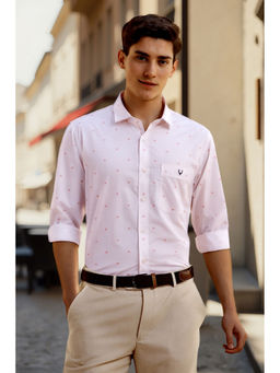 Allen Solly - Men Pink Slim Fit Print Full Sleeves Shirt