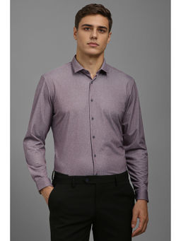 Louis Philippe - Men Purple Slim Fit Textured Full Sleeves Shirt