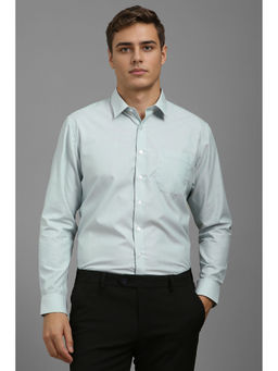 Louis Philippe - Men Green Slim Fit Print Full Sleeves Shirt